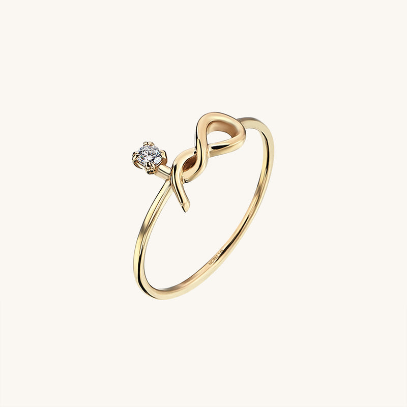 Dainty Bowknot Stackable Ring in 14k Solid Gold