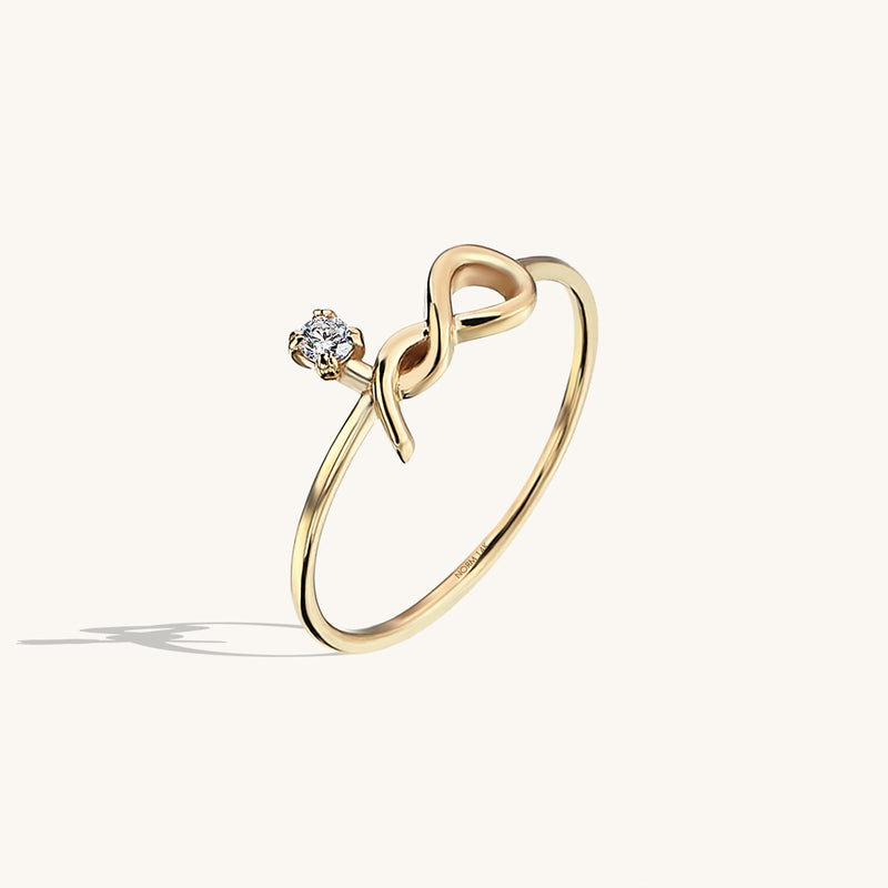 Bowknot Ring in 14k Solid Yellow Gold