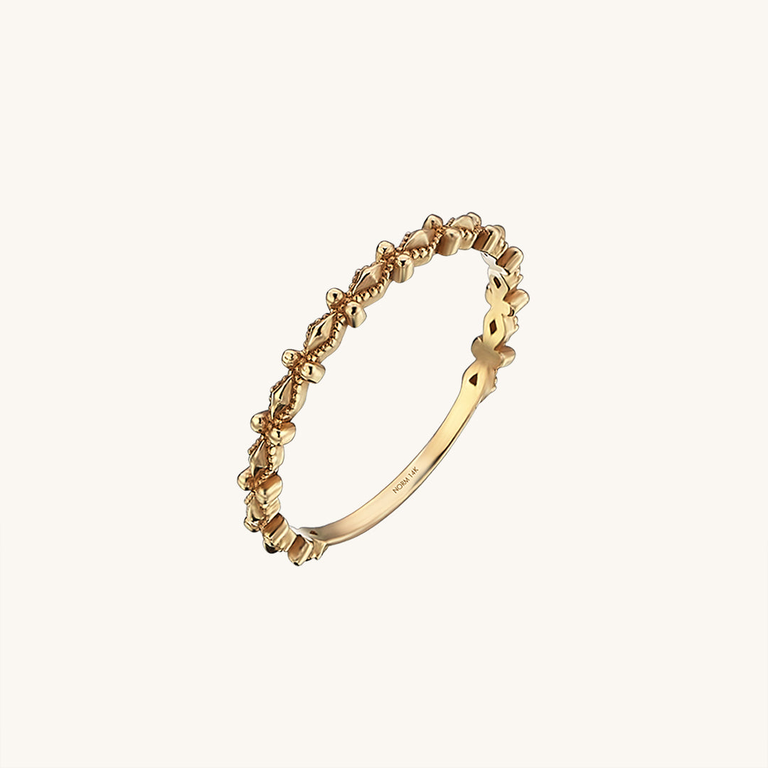 14k Real Gold Dainty Prong Ring