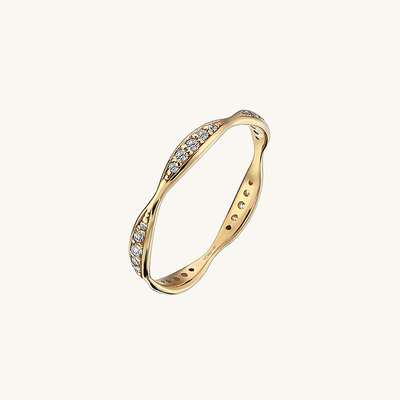 Delicate Pave Eternity Ring in 14k Real Gold