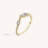 Wave Marquise Ring in 14k Solid Gold
