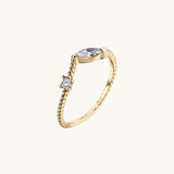 Marquise Wave Stacking Ring in 14k Gold