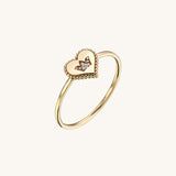 Dainty Royal Heart Ring in 14k Yellow Gold