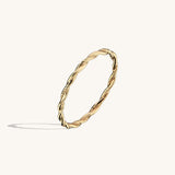 Women's Hammered Twisted Ring in 14k Real Gold