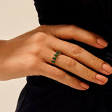 5 Stone Oval Emerald Ring in 14k Solid Gold
