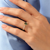 Alexandrite Oval Solitaire Ring in 14k Real Yellow Gold
