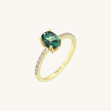 Women's Alexandrite Oval Solitaire Ring in 14k Gold