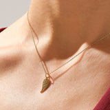 14k Real Gold Angel Wing Pendant for Women
