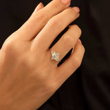 Women's Art Deco Baguette Engagement Ring in 14k Solid Gold