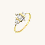 Art Deco Baguette Engagement Ring in Gold