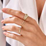 Minimalist Beaded Stackable Ring in 14k Solid Gold