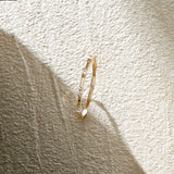 Bamboo Ring with Stones in Gold