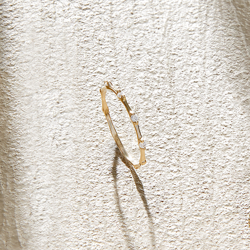 Bamboo Stacking Ring in Yellow Gold