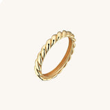 Braided Croissant Band Ring in 14k Solid Yellow Gold