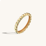Full Dome Croissant Band Ring in 14k Real Gold