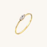 Marquise Cut Solitaire Stacking Ring in 14k Real Gold