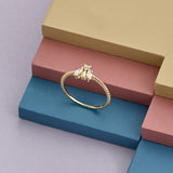 Minimalist Bee Ring in 14k Solid Gold