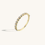 Bezel Pave Band Ring in 14k solid Gold