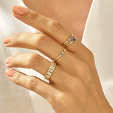 Women's Chunky Cuban Links Chain Band Ring in 14k Gold