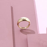 14k Solid Yellow Gold Thick Dome Ring