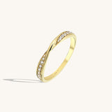 Women's Bold Twisted Wedding Band Ring in 14k Solid Yellow Gold