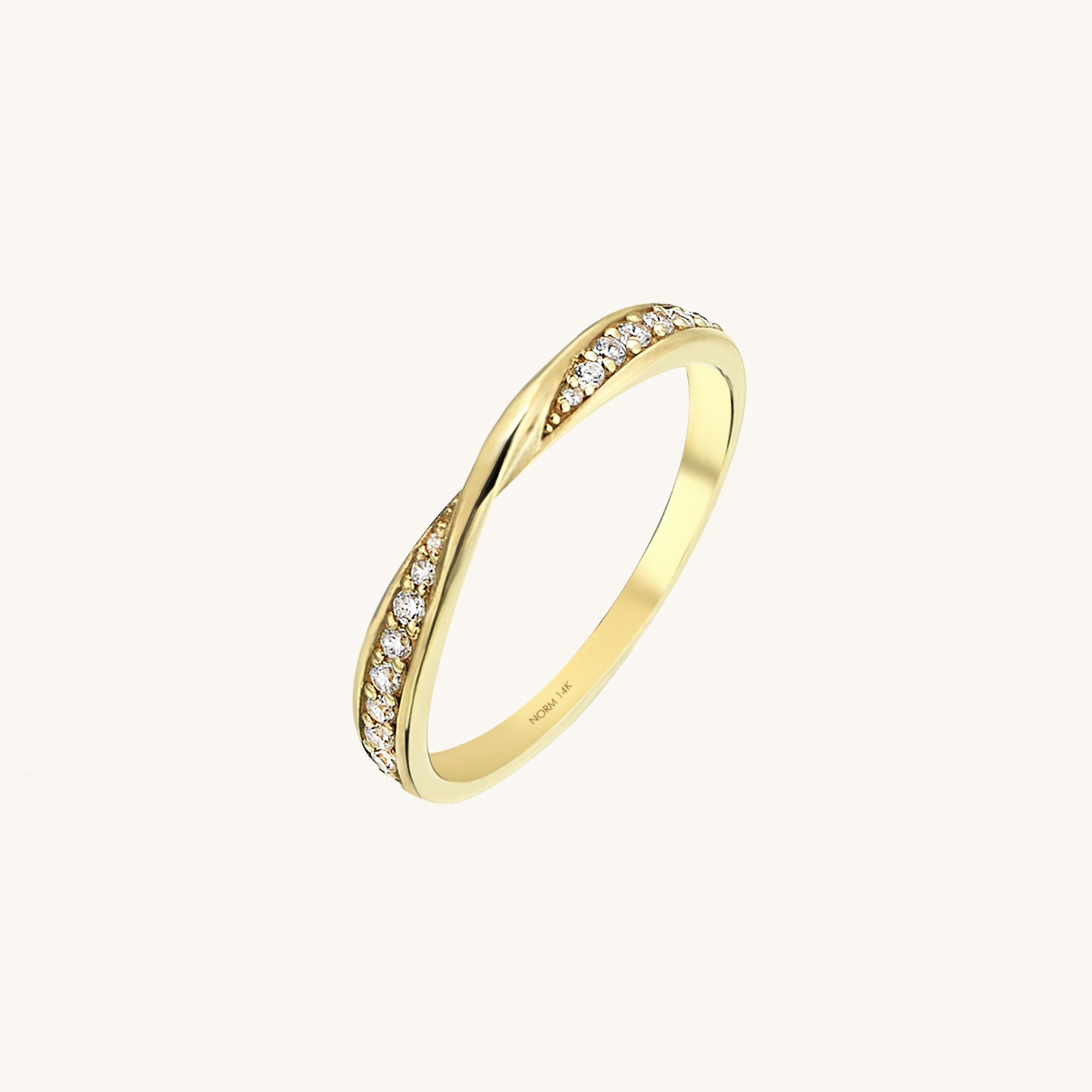 Bold Twisted Wedding Eterniy Band Ring in 14k Solid Gold
