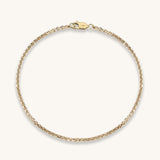 Box Chain Bracelet in 14k Real Yellow Gold