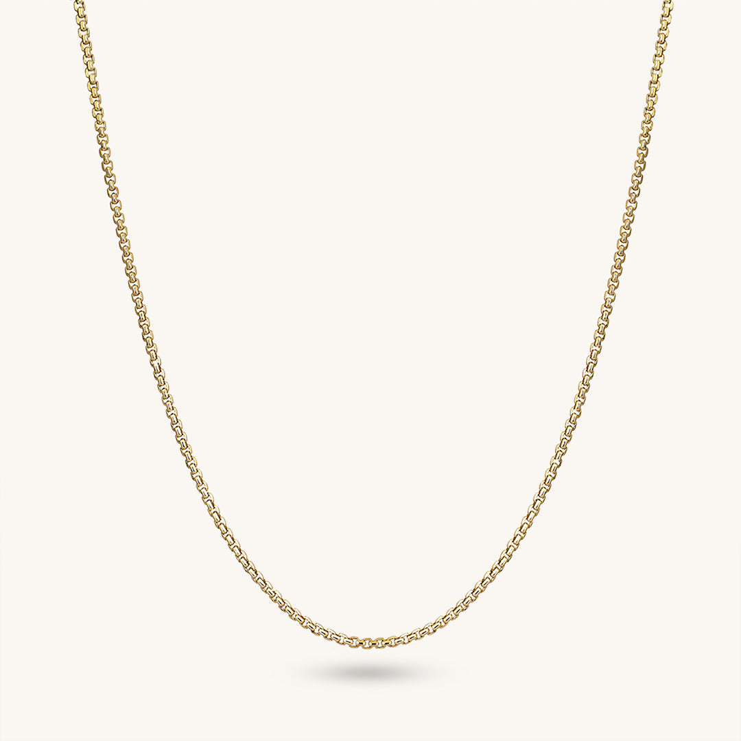 Women's 14k Solid Yellow Gold Box Chain Necklace