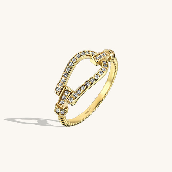 Buckle Ring in 14k Solid Gold