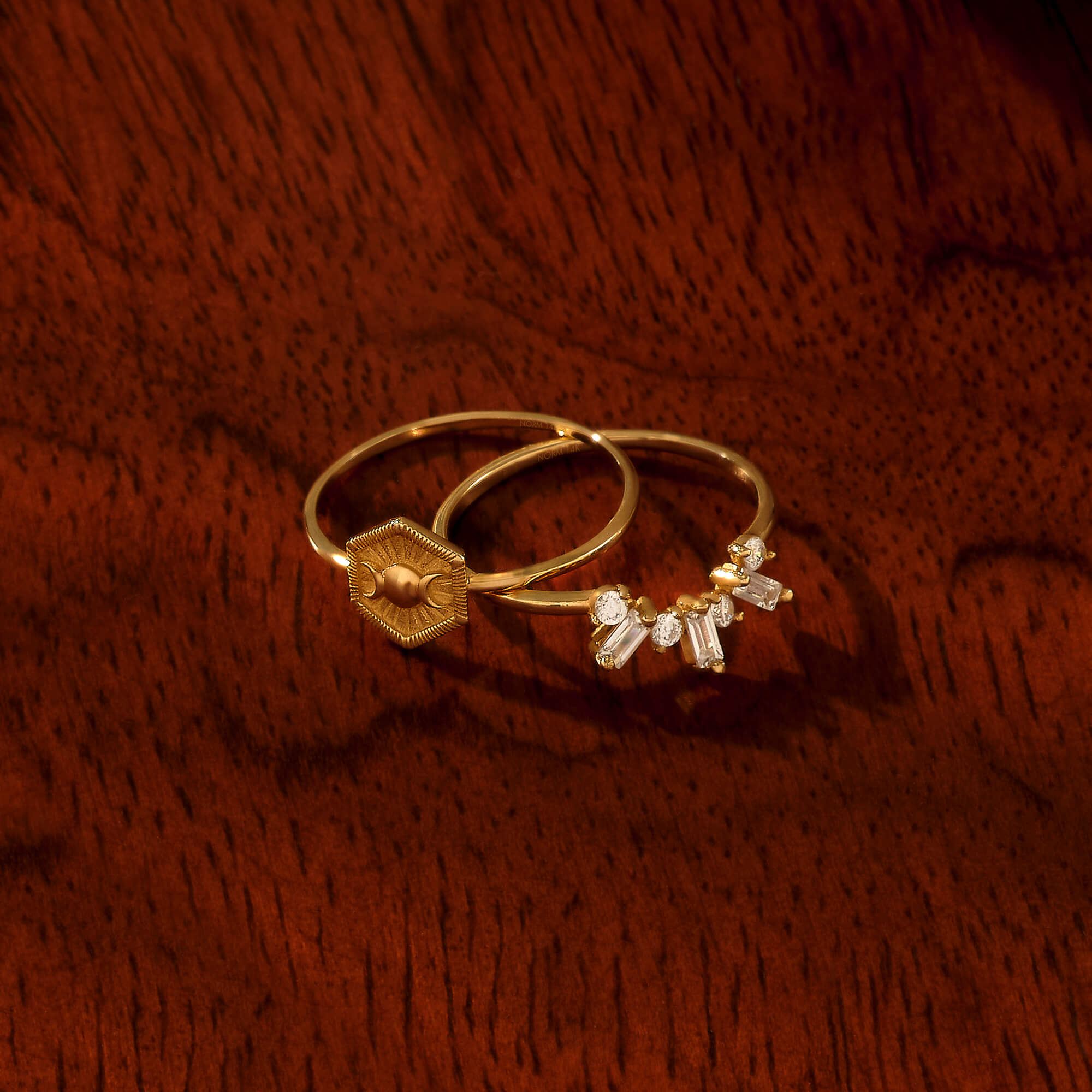 Dainty Celestial Ring in 14k Real Gold