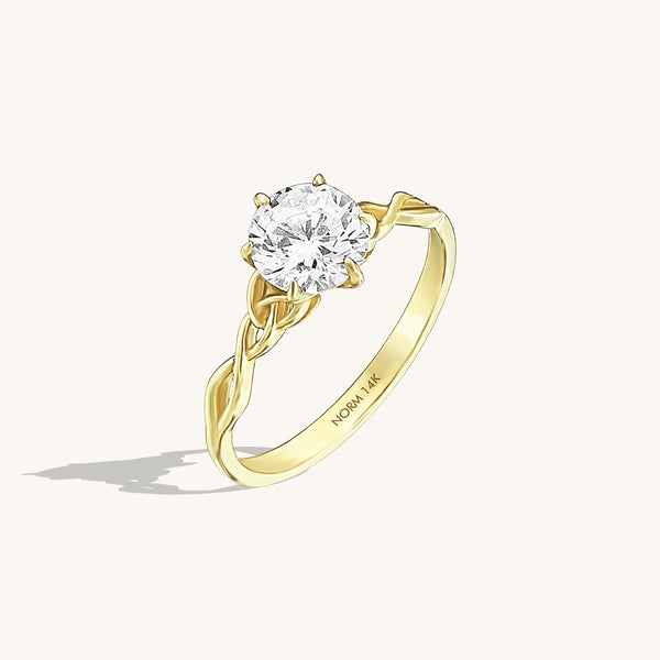 14k Gold Celtic Knot Engagement Ring