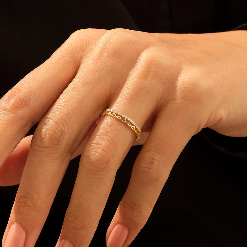 Women's Celtic Design Wedding Ring in 14k Real Gold