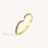 Chevron Stackable Wedding Ring in 14k Solid Gold