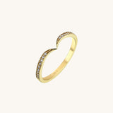 14k Real Yellow Gold Chevron Wedding Band Ring