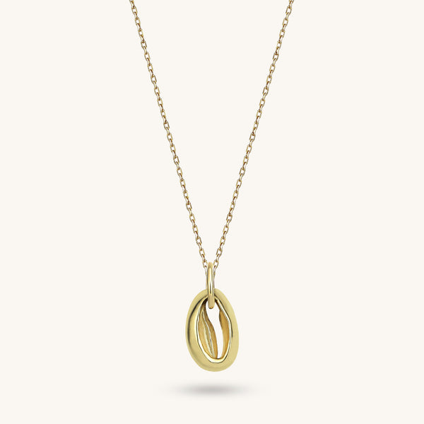 Women's Cowrie Shell Pendant Necklace in 14k Gold