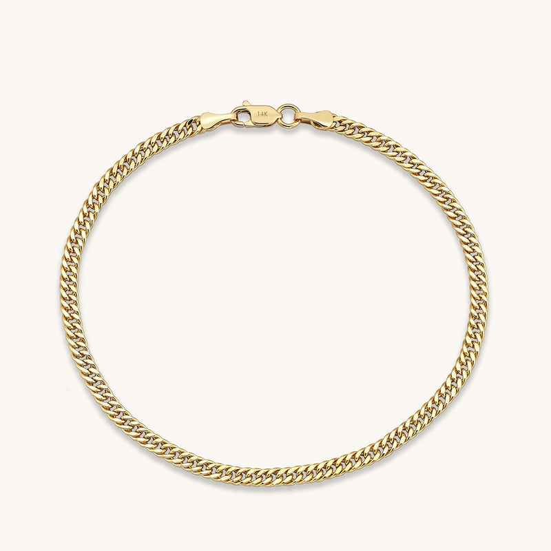 Women's Cuban Links Chain Bracelet in 14k Solid Gold