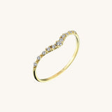 Stackable Diamond Curve Ring in 14k Real Gold