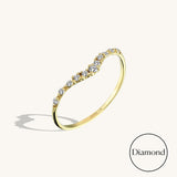 0.14ctw Diamond Curve Stacking Ring in 14k Gold