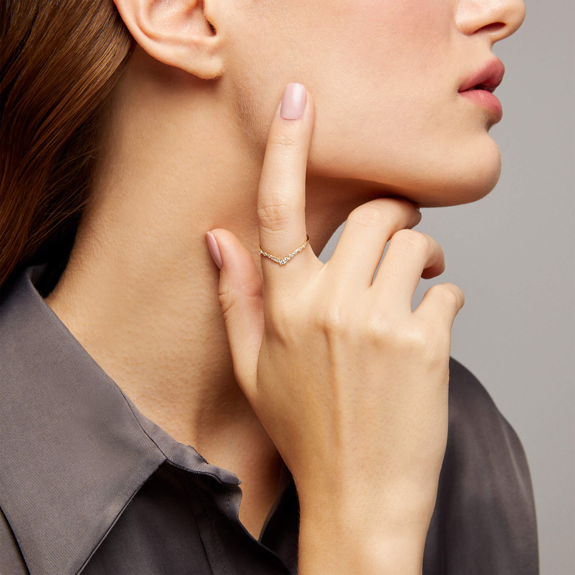 Stackable Curve Ring in 14k Solid Gold