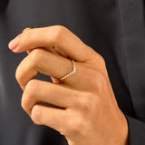 14k Gold 0.14ctw Diamond Curve Wedding Ring