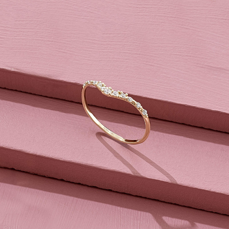 Curve Eternity Ring in 14k Solid Gold