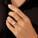 Pearl Solitaire Engagement Ring in 14k Solid Yellow Gold