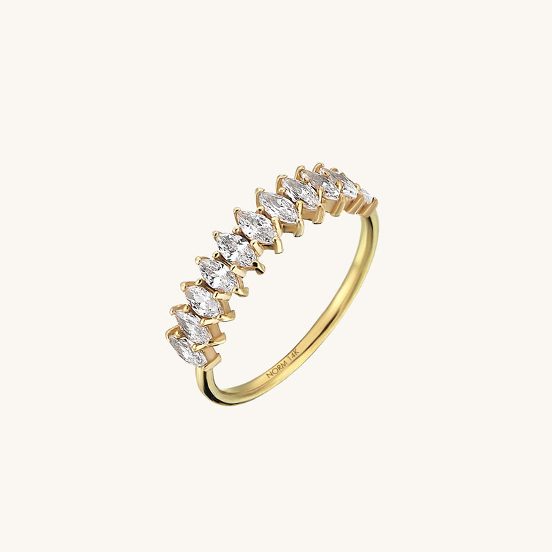 Marquise Sequential CZ Ring in 14k Real Gold