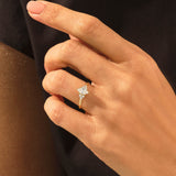 0.50 ctw Marquise Cut Diamond Engagement Ring in 14k Real Gold