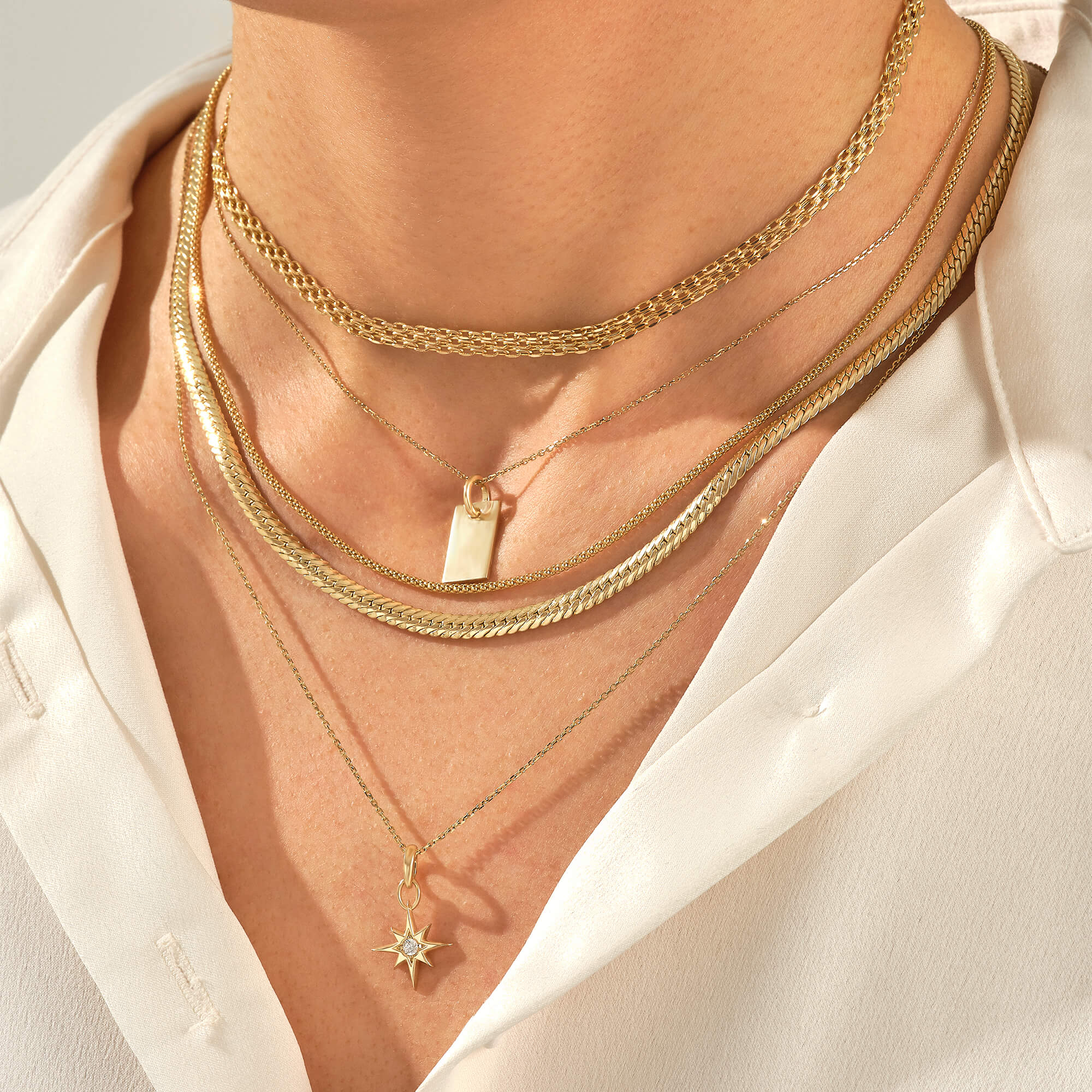 Diamond North Star Pendant in 14k Solid Gold