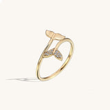 Women's Dolphin Ring in 14k Solid Gold