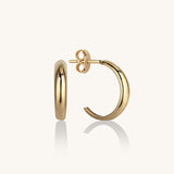 Women's Dome Hoop Earrings in 14k Real Yellow Gold