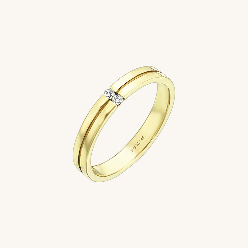 Women's Dot Wedding Band Ring in 14k Solid Gold