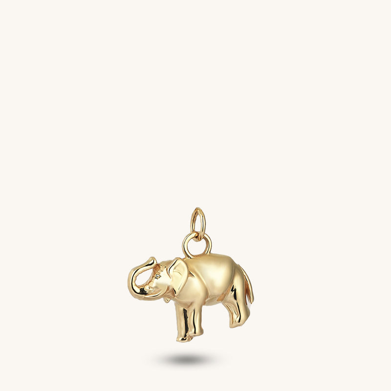 Elephant Pendant in 14k Real Yellow Gold