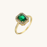 Women's Baguette Emerald Ring in 14k Gold